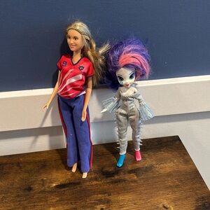 My little Pony doll and soccer football Barbie